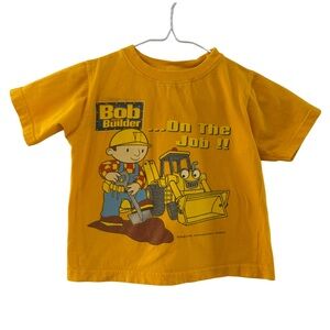 Vintage Bob The Builder Yellow T-Shirt 2002 Kids Size 3T